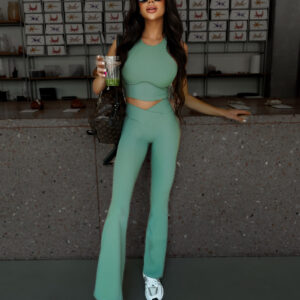 Zelené sportovní legíny ZETERA s push up efektem Velikost: L