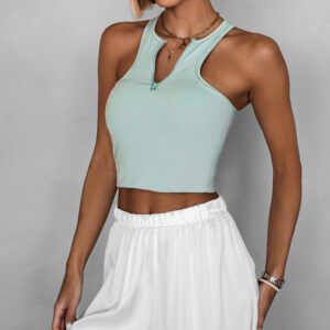 Zelený sportovní crop top ALADIN na zip Velikost: ONESIZE