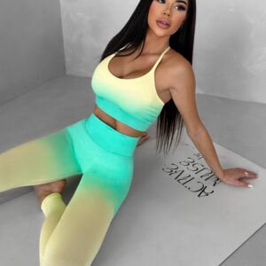 Žlutozelená sportovní fitness souprava VARNIS Velikost: L