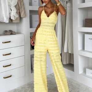 Žlutý elegantní dlouhý overal VOTOTA Velikost: M/L