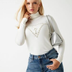 Guess dámský bílý svetr W5BR39Z2NQ2-G012 XL