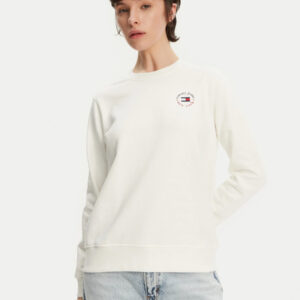 Tommy Jeans dámská bílá mikina DW0DW20639 XL