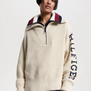 Tommy Hilfiger dámský béžový svetr WW0WW39013 L