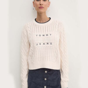 Tommy Jeans dámský krémový svetr DW0DW18522 L