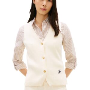 Tommy Hilfiger dámská béžová vesta WW0WW49707AEF M