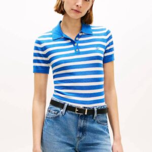 Tommy Hilfiger dámský modrý pruhovaný  svetřík WW0WW485030ZA XL