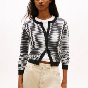 Tommy Jeans dámský pruhovaný svetr DW0DW209760AQ XL