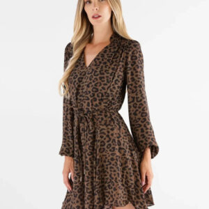 Guess dámské šaty se zvířecím vzorem W5BK51WGLA2-P1UK L