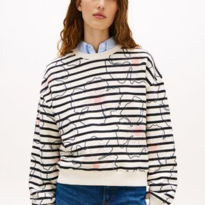 Tommy Hilfiger dámská krémová mikina WW0WW496270X6 L