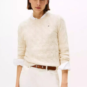 Tommy Hilfiger dámský krémový svetr WW0WW43586ADK L