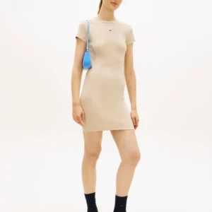 Tommy Jeans dámské béžové mini šaty DW0DW22613AES L