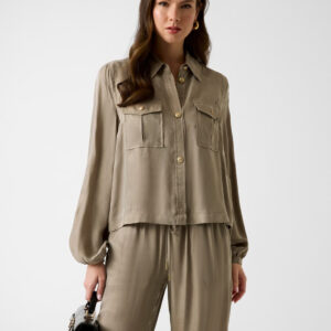 Guess dámská khaki košile W6GH22W1789-G8CJ M