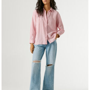 Pepe Jeans dámská růžová pruhovaná košile PL3051395-300 XS