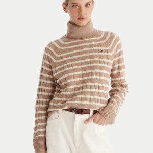 Tommy Hilfiger dámský béžový  pruhovaný rolák WW0WW467910AJ L