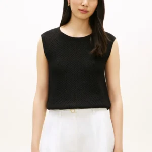 Tommy Hilfiger dámský černý háčkovaný top WW0WW50721BDS M