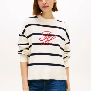 Tommy Hilfiger dámský pruhovaný svetr WW0WW497680AN L