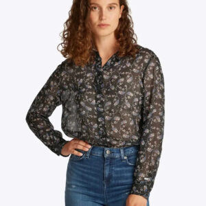 Tommy Jeans dámská černá vzorovaná halenka DW0DW20669 M
