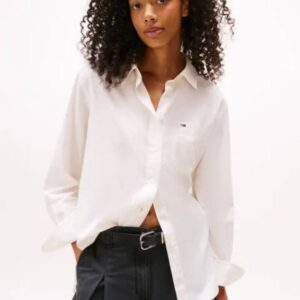 Tommy Jeans dámská krémová košile DW0DW21451YBH M