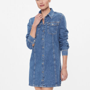 Tommy Jeans dámské modré džínové šaty DW0DW17542 L