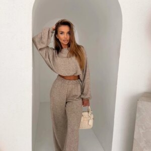 Béžová stylová tepláková souprava NORYZA Velikost: ONESIZE