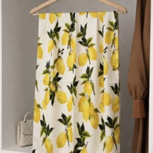 Bílý letní stylový šátek s citrony SAVORAE Velikost: ONESIZE