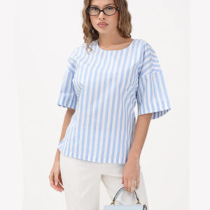 Calvin Klein dámská modro-bílá halenka LV047F113GC32 L