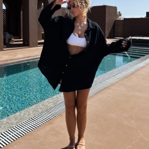 Černá mušelínová oversize dlouhá košile MEKATHY Velikost: ONESIZE