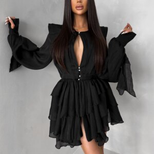 Černé elegantní koktejlové šaty DIVINE Velikost: ONESIZE