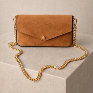 Hnědá kožená cross body mini kabelka MYVOLIS Velikost: ONESIZE