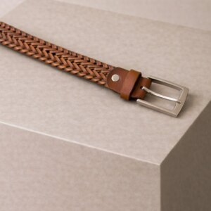 Hnědý elegantní kožený pásek ZONIVRA Velikost: 120 cm