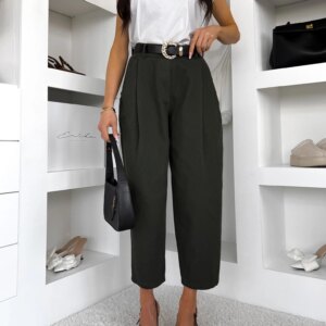 Khaki mom letní džíny NOVIREL na gumu Velikost: ONESIZE