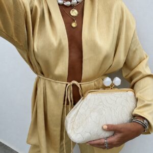 Krémová elegantní mini kabelka psaníčko BELLUXE Velikost: ONESIZE
