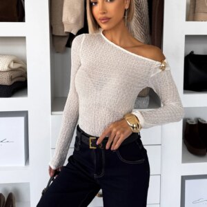 Krémové elegantní body JELVORA Velikost: M/L