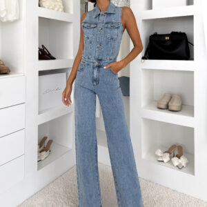 Modrý džínový denim dlouhý overal TYLYRY Velikost: XL