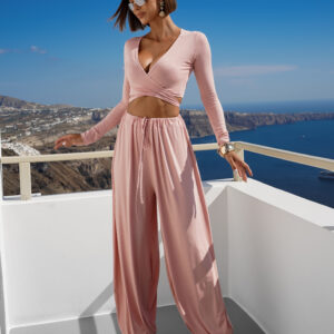 Růžový letní kalhotový balónový komplet AMALFI Velikost: ONESIZE