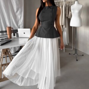 Šedá elegantní vestička top GLARITKA Velikost: L