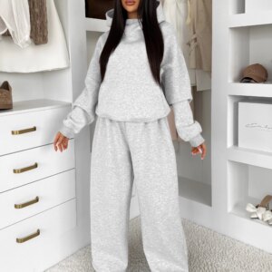 Šedá stylová bavlněná teplákovka ADELLINE Velikost: ONESIZE