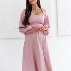 Starorůžové elegantní midi šaty MARAYA Velikost: XXL