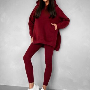 Vínová bavlněná moderní teplákovka BELLOVA Velikost: ONESIZE