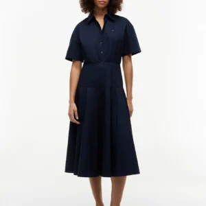 Tommy Hilfiger dámské tmavě modré šaty WW0WW49875-C1G 38
