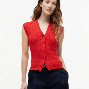 Tommy Hilfiger dámský červený svetřík WW0WW50075-XNF S