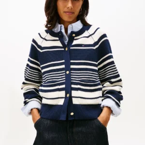 Tommy Hilfiger dámský pruhovaný svetr WW0WW487950AA XS