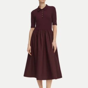 Tommy Hilfiger dámské vínové šaty WW0WW52227-XIH XS