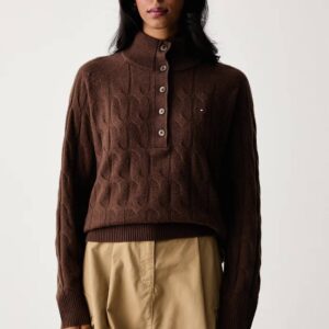 Tommy Hilfiger dámský hnědý vlněný svetr WW0WW52189-GV0 L