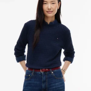 Tommy Hilfiger dámský tmavě modrý svetr WW0WW44993-C1G S