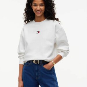 Tommy Jeans dámská bílá mikina DW0DW23297-YBL XL