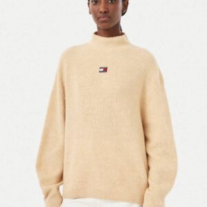 Tommy Jeans dámský béžový svetr DW0DW23349-AB5 XL