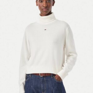 Tommy Jeans dámský krémový rolák DW0DW23361-YBH L