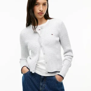 Tommy Jeans dámský šedý kardigan DW0DW23458-P08 XS