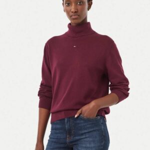 Tommy Jeans dámský vínový rolák DW0DW23361-V11 M